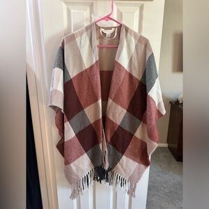 Lauren Conrad plaid cape shawl